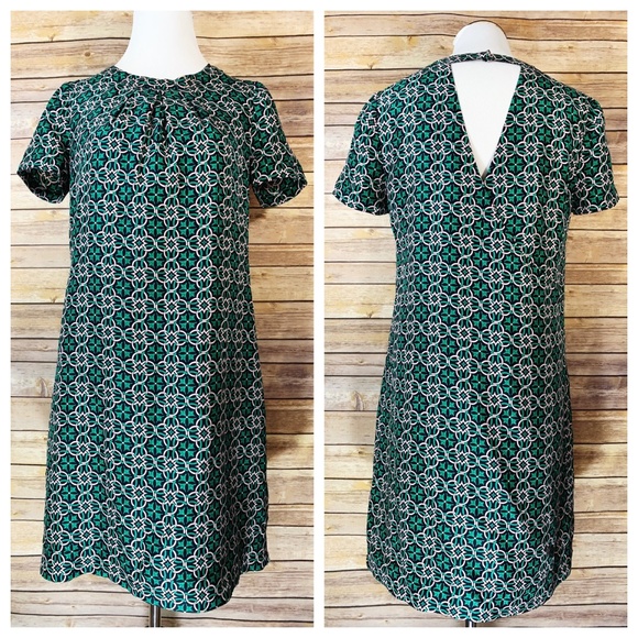 J. Crew Dresses & Skirts - J. Crew Green Swoop Dress Latticework Medallion